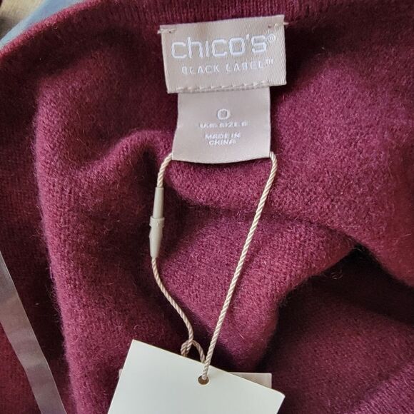Chico's Black Label 100 % Cashmere Asymmetrical Sweater NWT. Size 0. - Picture 11 of 11